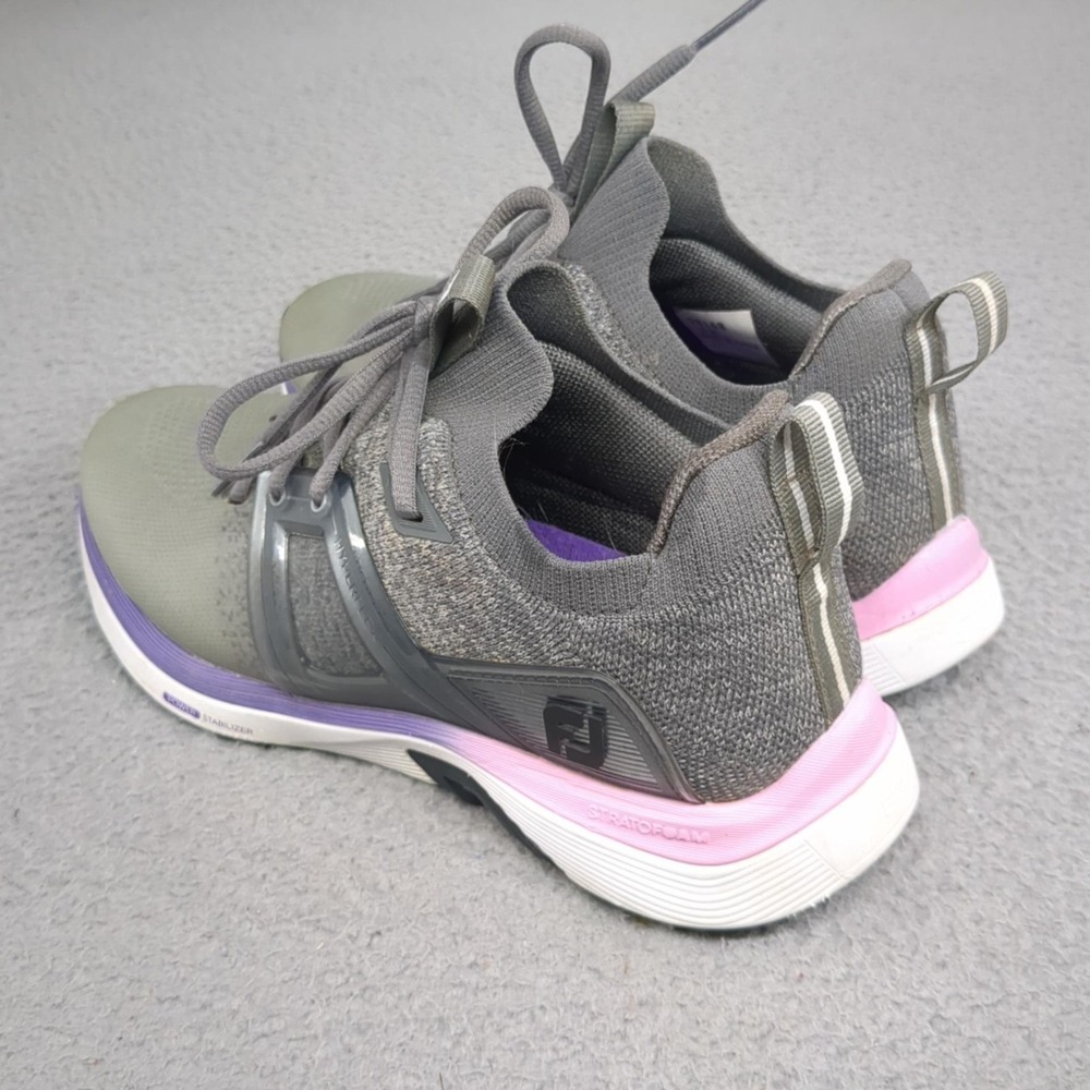 FootJoy HyperFlex Golf Shoes Womens Size 9 Gray Purple Mesh STRATOFOAM 98168 - Picture 4 of 16